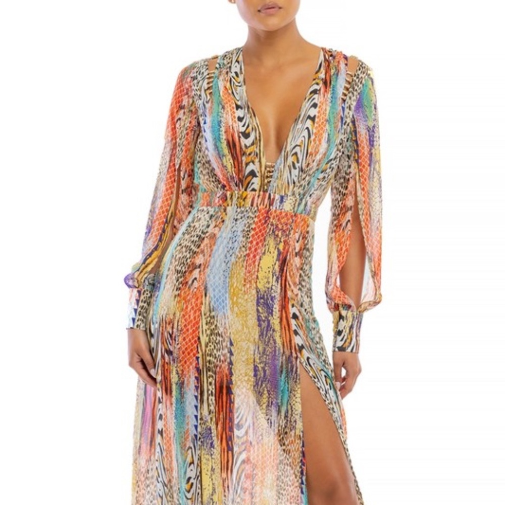 Leopard Maxi Dress - Orange Multi-Color